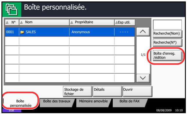 KYOCERA TASKALFA 520I - Création d'une nouvelle Boîte personalisée - 1