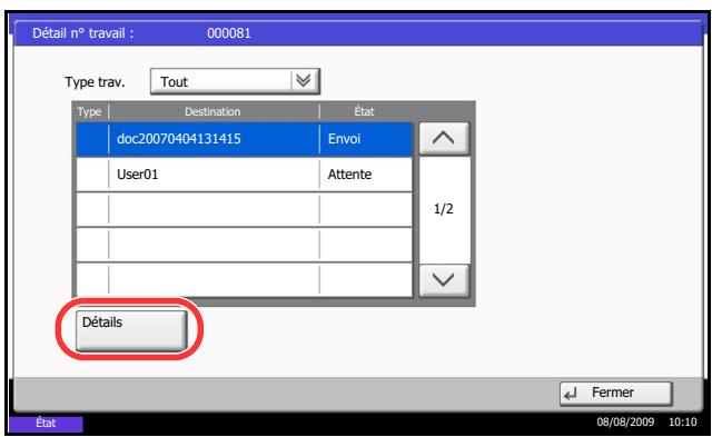 KYOCERA TASKALFA 520I - Consultation des informations détaillées des travaux - 4