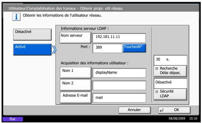 KYOCERA TASKALFA 520I - Obtenir les propriétés d'utilisateur réseau - 1