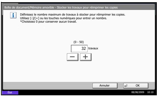 KYOCERA TASKALFA 520I - Configuration du nombre de travaux à stocker - 1