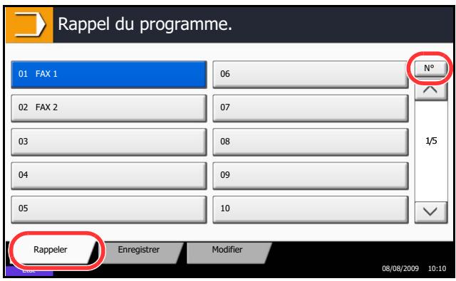 KYOCERA TASKALFA 520I - Rappel de programmes - 1