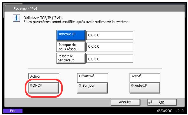 KYOCERA TASKALFA 520I - Configuration TCP/IP (IPv4) (par saisie d'adresses IP) - 1