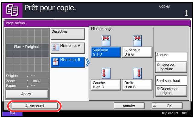 KYOCERA TASKALFA 520I - Ajout de raccourcis - 1