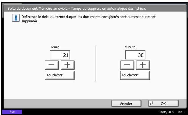 KYOCERA TASKALFA 520I - Réglage de l'heure de suppression des documents - 1
