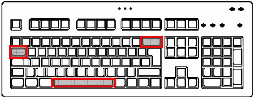 MEDION PC TITANIUM MD 8000 - La BARRE d'espacement, le tabulateur et la TOUCHE d'annulation - 1