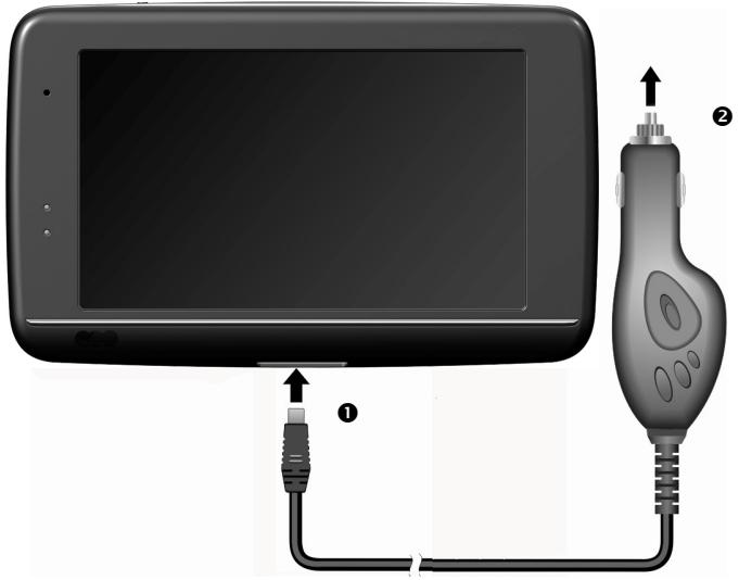 MEDION E4X45 - Autoadapter aansluiten - 1