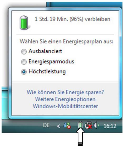 MEDION AKOYA P7612 MD 97860 - Überprüfen der Akkuladung - 1