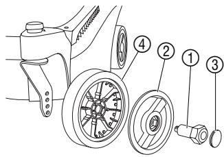 GARDENA 38 E - E easyMove Montage des roues : - 1