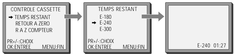 DAEWOO ST847S - Temps de bande restant et durée d'enregistrement des cassettes - 1