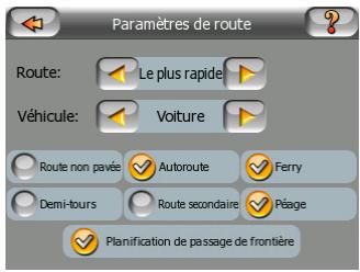 MIO LOGICIEL DE NAVIGATION POUR DIGIWALKER C510 - Réglage des paramètres d'itinéraire - 1