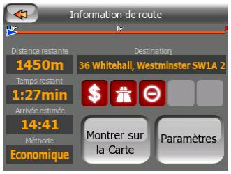 MIO LOGICIEL DE NAVIGATION POUR DIGIWALKER C510 - Écran informations sur l'itinéraire - 1