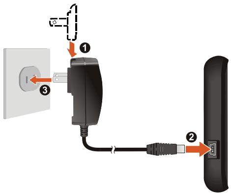 MIO MOOV M610, M 610 - Comment charger la batterie à la maison ou au bureau ? - 2