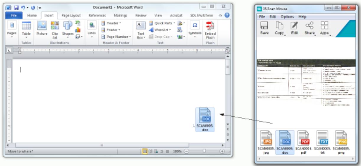 IRIS CAN MOUSE 2 WIFI - Faire glisser et déposer les documents dans des applications. - 1