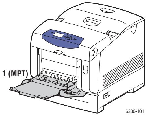 XEROX PHASER 6300 - Formats et grammages de papier pris en charge pour le bac 1 (MPT) - 1