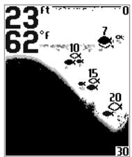 HUMMINBIRD PIRANHAMAX 20 - Affichage du fond du menu Réglages - 3
