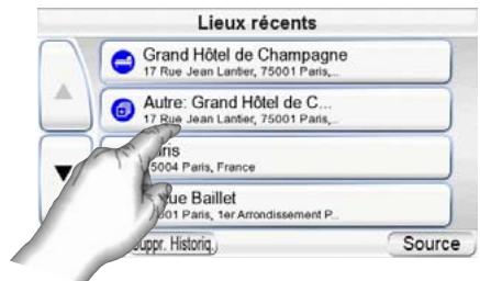 HARMAN KARDON GPS 500WE - NAVIGATION VERS LES LIEUX RÉCEMMENT VISITÉS OU ENREGISTRÉs   Le GPS-500 stocke une liste des lieux récemment visités dans la page - 1