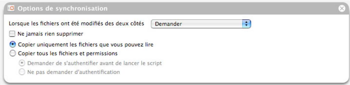 LACIE INTEGO BACKUP MANAGER PRO - Options de synchronisation - 1