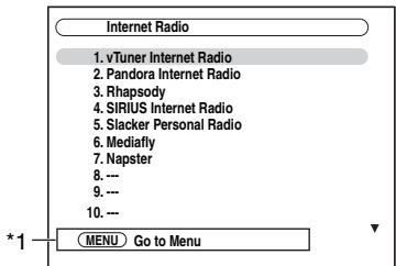 ONKYO PR-SC5508 - Drücken Sie wiederholt NET/USB, um den Internetradio-Bildschirm auszuwahlen. - 1