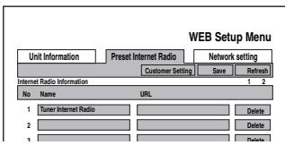 ONKYO PR-SC5508 - Geben Sie den voreingestellen Name und die Internetadresse (URL) ein. - 1