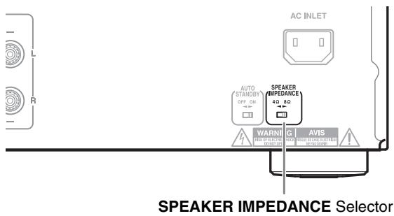 ONKYO A-9050 - Configuración de la impedancia de los altavoces - 1