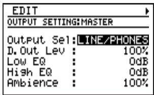 BOSS DR880 - Appuyez sur [OUTPUT setting] - 2