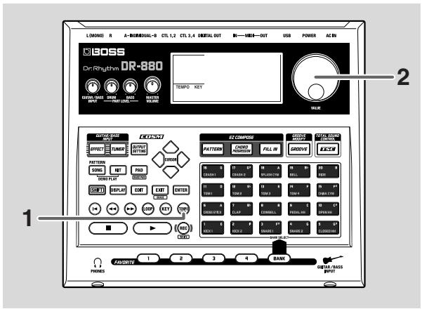 BOSS DR880 - Changer le tempo - 1