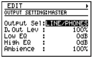 BOSS DR880 - Appuyez sur [OUTPUT setting] - 1