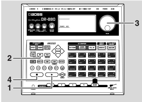 BOSS DR880 - Reproduire un motif avec d'autres sons (changer de kit) - 1