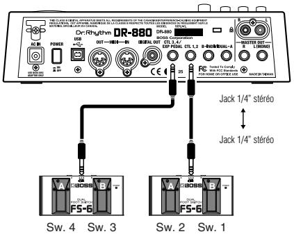 BOSS DR880 - Connexion du fs-6 - 1