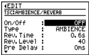 BOSS DR880 - Utilisez [CURSOR] / pour afficher la page d'édition EQ ou ambience/reverb. - 2
