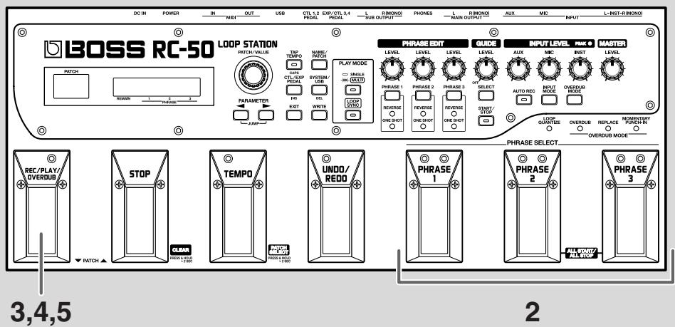 BOSS RC-50 - Ajouter de nouvelles données (overdub) - 1