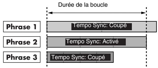 BOSS RC-50 - Quand 'tempo sync' est coupé pour une ou plusieurs phrases - 1