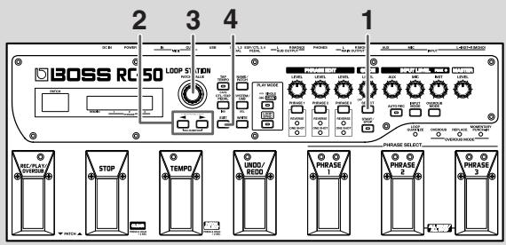 BOSS RC-50 - Sélectionner la métrique (beat) - 1