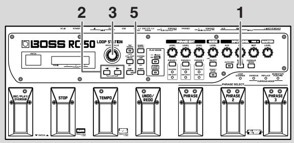 BOSS RC-50 - Réglages d'enregistrement - 1