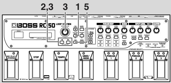 BOSS RC-50 - Fonction des pédales et commutateurs au pied du rc-50 (tempo/undo/ctl1/ctl2/ctl3/ctl4 pedal function) - 3