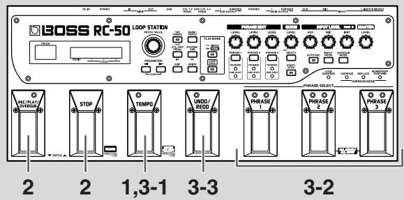 BOSS RC-50 - Changer de patch en mode patch select - 1
