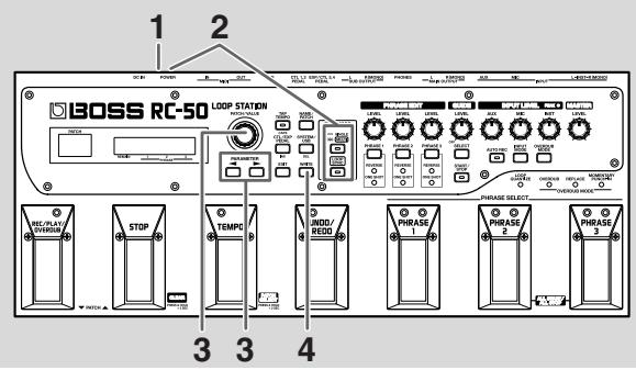 BOSS RC-50 - Initialisation des réglages (factory reset) - 1
