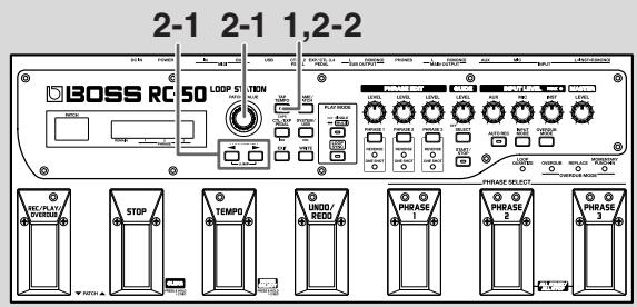 BOSS RC-50 - Vérifier et régler le tempo de patch - 1