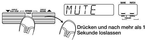 ZOOM BFX-708 - Um den BFX-708 auf den Bypass-Zustand zu setzen, drücken Sie die beiden / Fußschalter in der Play-Betriebsart und halten Sie die Schalter sofort los. - 2