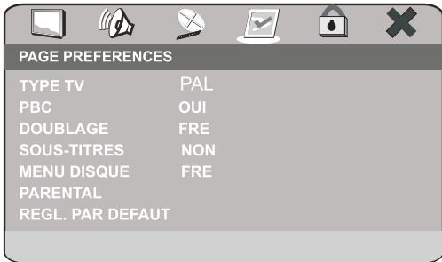 PEEKTON PK 6750 HDMI - Page PREFERENCES - 1
