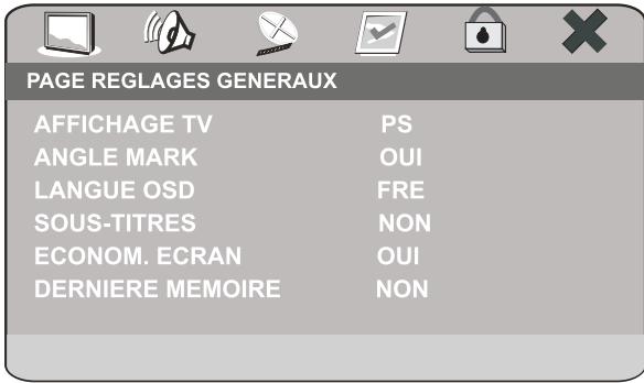 PEEKTON PK 6750 HDMI - Configuration des menus - 1