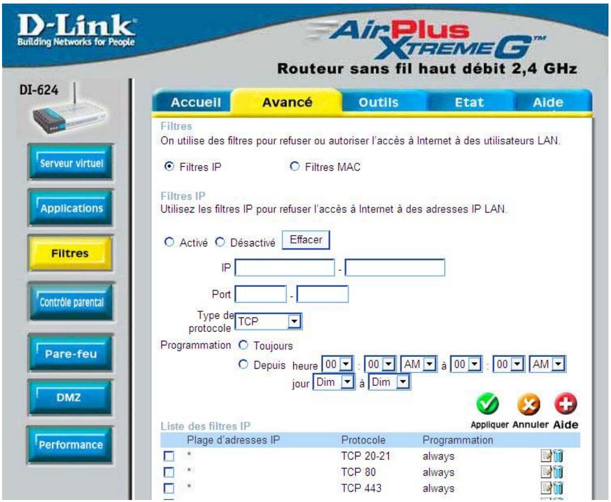 D-LINK DI-624 - Utilisation du menu de configuration (suite) - 1