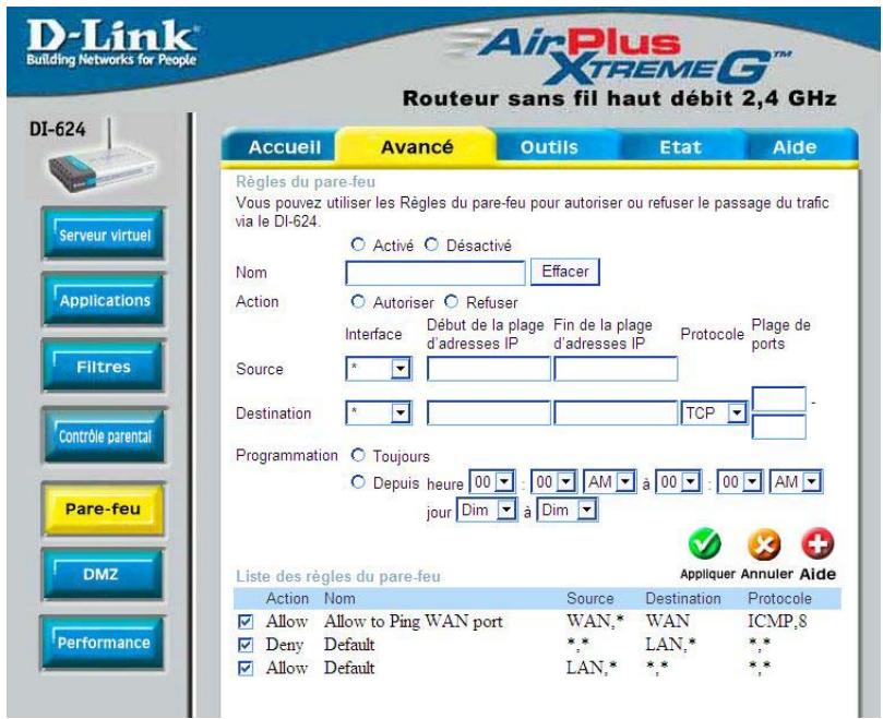 D-LINK DI-624 - Utilisation du menu de configuration (suite) - 1