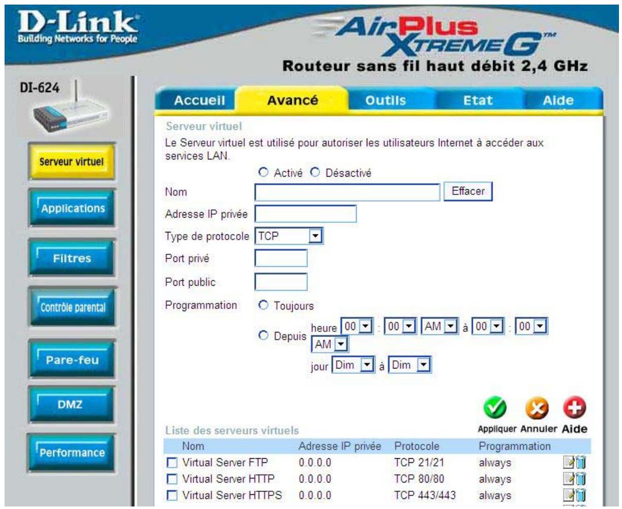 D-LINK DI-624 - Utilisation du menu de configuration (suite) - 1