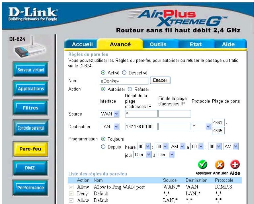 D-LINK DI-624 - Puis-je utiliser eDonkey derrière mon routeur D-Link ? - 1