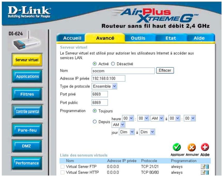 D-LINK DI-624 - Comment configurer mon routeur pour SOCOM sur ma Playstation 2 ? - 1