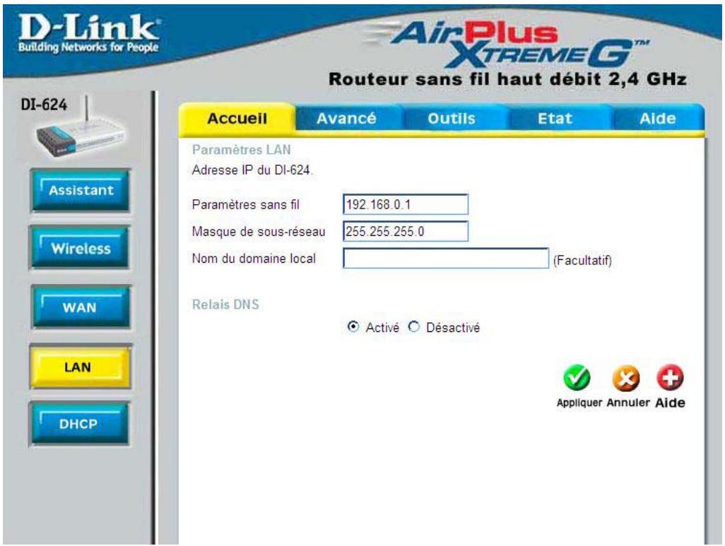 D-LINK DI-624 - Utilisation du menu de configuration (suite) - 1