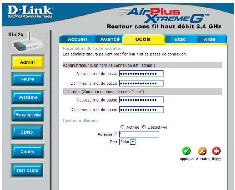 D-LINK DI-624 - Utilisation du menu de configuration (suite) - 1