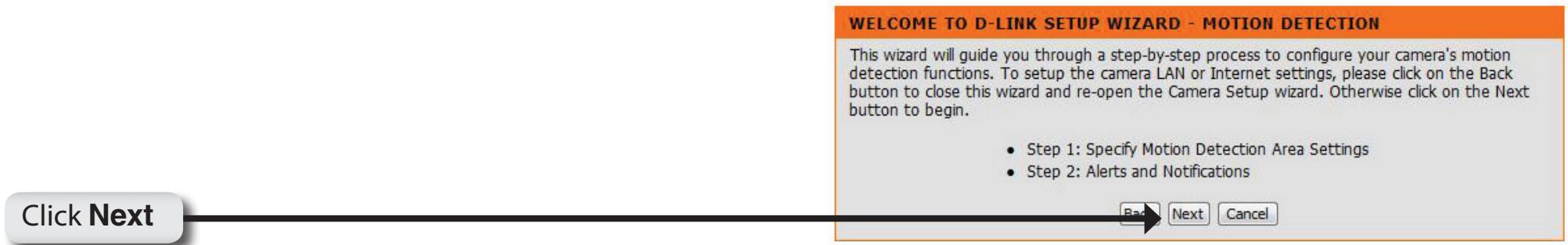 D-LINK DCS-3411 - Motion Detection Setup Wizard - 1