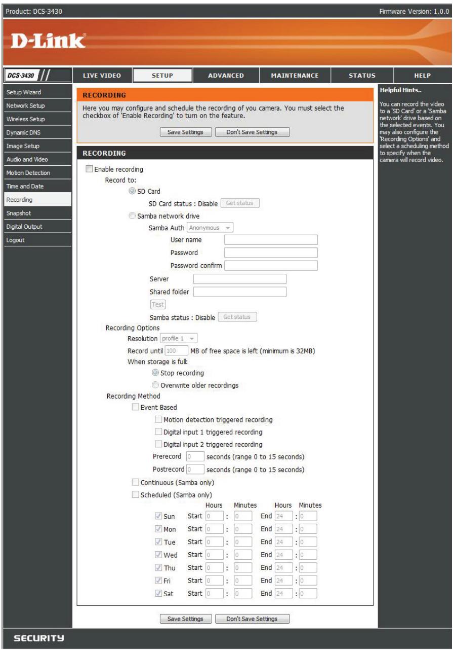 D-LINK DCS-3411 - Recording - 1